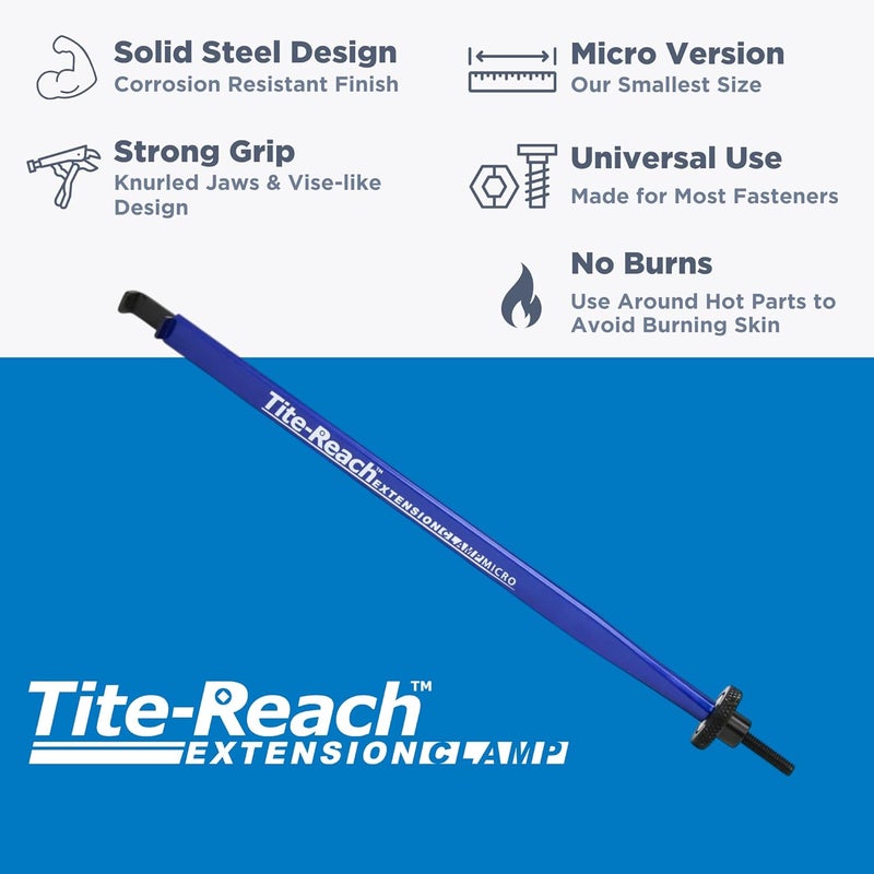 TITE-REACH Original Micro Extension Clamp, Thinnest Version, Mini-Vise Tool, Nut & Bolt Holder, Made for Tight Spaces - Image 2